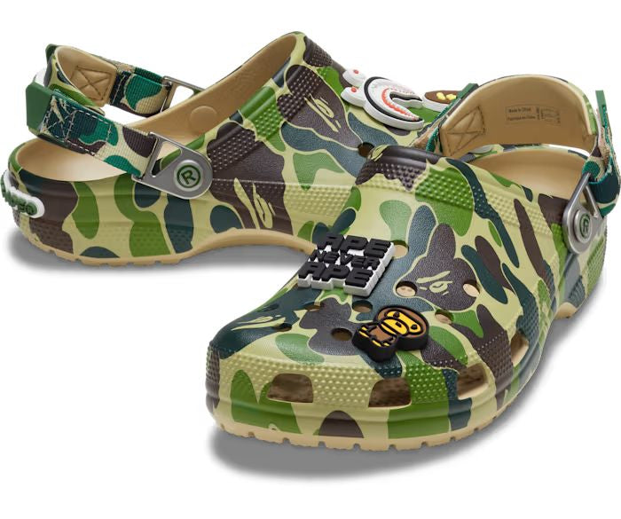 Crocs Classic Clog A Bathing Ape ABC Camo green 🐍🥷