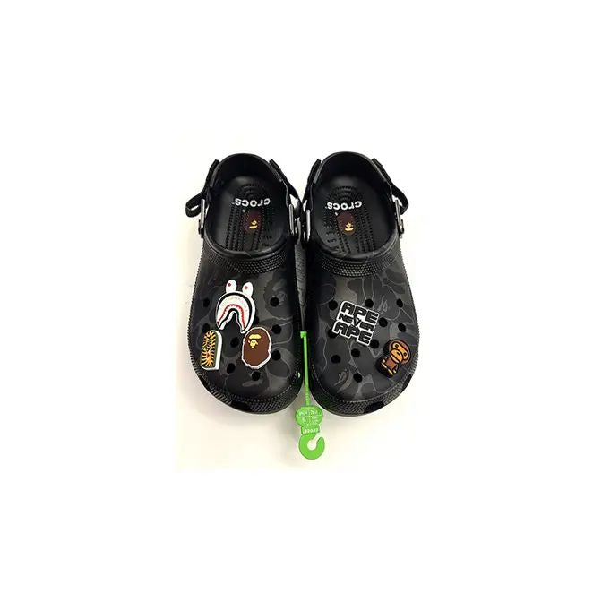 Crocs Clog A Bathing Ape ABC Camo Black Friends & Family 🖤