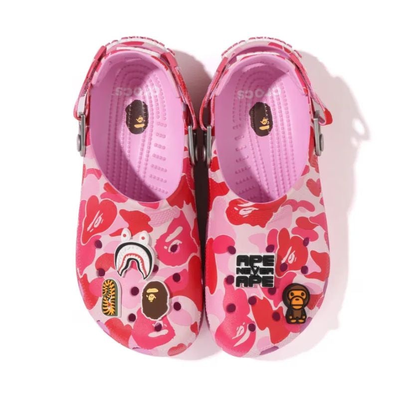 Crocs Classic Clog A Bathing Ape ABC Camo Pink 🌸💕