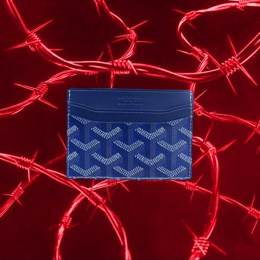 Goyard card holder blue