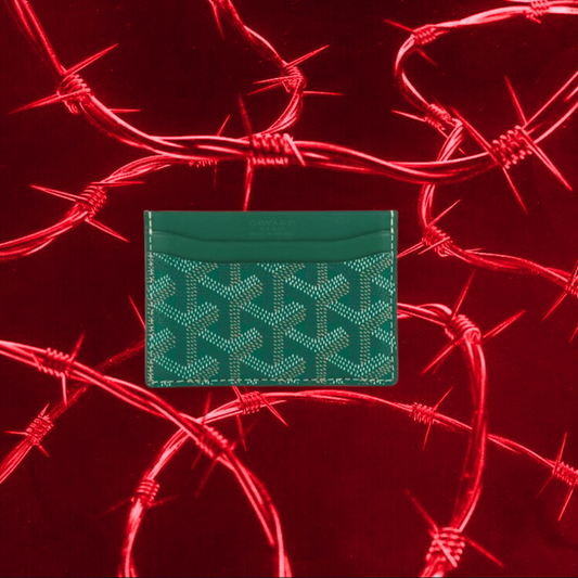 Goyard card holder green