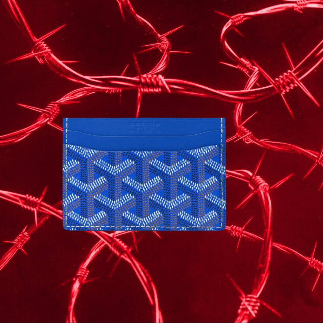Goyard card holder blue