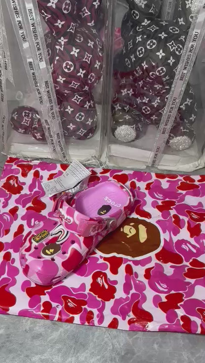 Crocs Classic Clog A Bathing Ape ABC Camo Pink 🌸💕